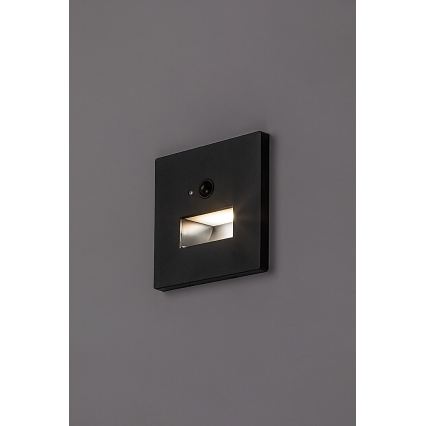 Rabalux - LED svjetlo za stepenište s senzorom pokreta i sumraka LED/1W/230V 3000/4500/6500K crno