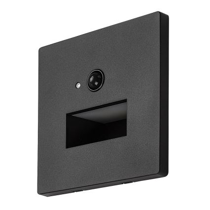 Rabalux - LED svjetlo za stepenište s senzorom pokreta i sumraka LED/1W/230V 3000/4500/6500K crno