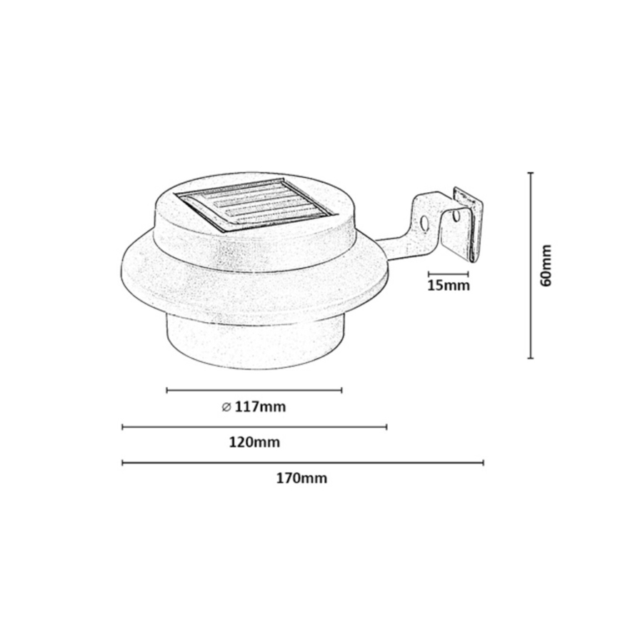 Rabalux - KOMPLET 2x LED solarno zidno svjetlo LED/0,06W/1,2V 300 mAh IP44