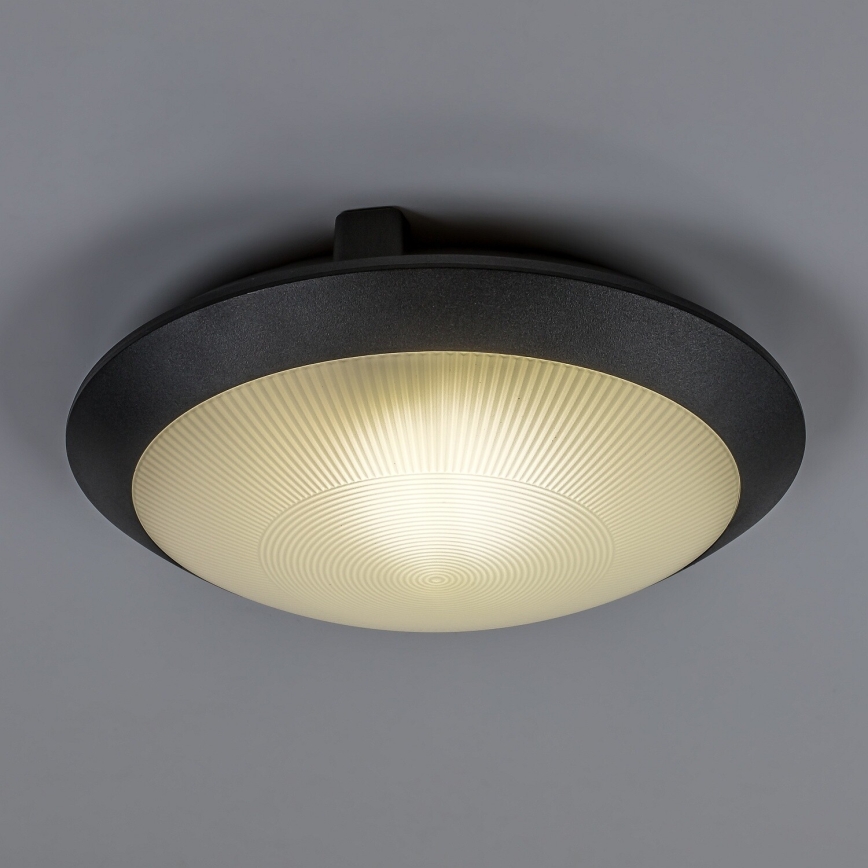 Rabalux - Vanjska stropna svjetiljka s senzorom pokreta 1xE27/9W/230V IP65 Ø 30 cm crna