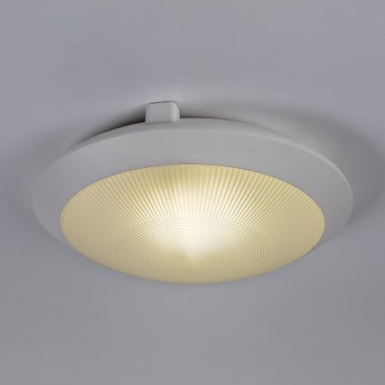 Rabalux - Vanjska stropna svjetiljka s detektorom pokreta 1xE27/9W/230V IP65 Ø 30 cm bijela