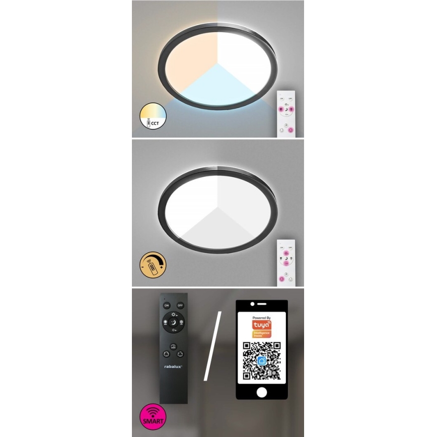 Rabalux - Prigušivo vanjsko stropno LED svjetlo LED/15W/230V Wi-Fi Tuya 2700-6500K IP44 + daljinski upravljač