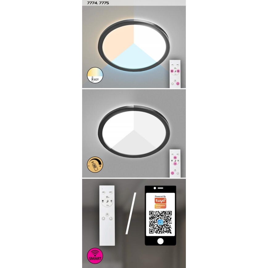 Rabalux - Prigušivo vanjsko stropno LED svjetlo LED/15W/230V Wi-Fi Tuya 2700-6500K IP44 + daljinski upravljač