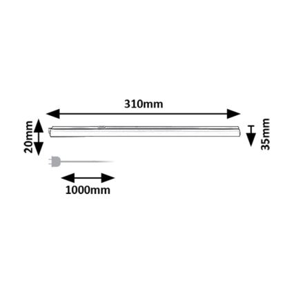 Rabalux - LED podkuhinjsko svjetlo LED/4W/230V 3000/4000K crna