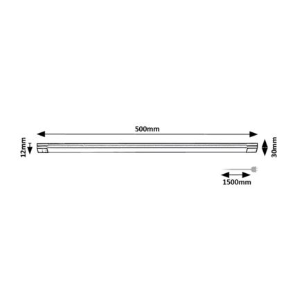 Rabalux - LED Prigušiva podelementna svjetiljka sa senzorom LED/8W/230V 3000K 50 cm