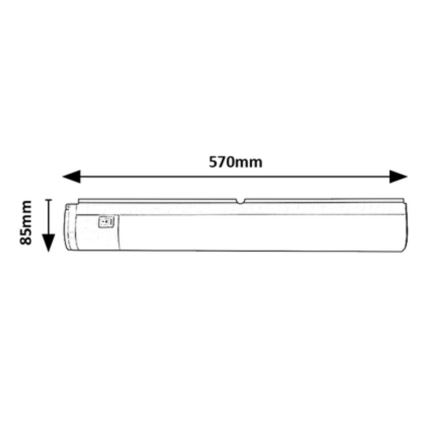 Rabalux - LED Podelementna svjetiljka s utičnicom LED/17W/230V 4000K IP44 bijela 57 cm