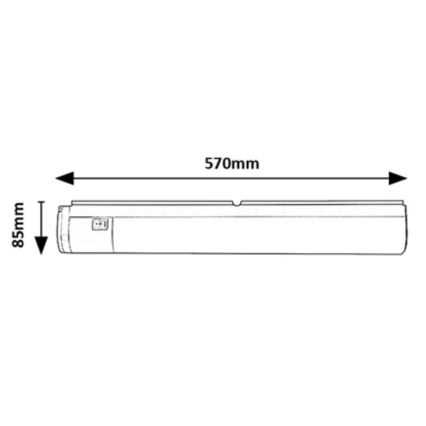 Rabalux - LED Podelementna svjetiljka s utičnicom LED/17W/230V 4000K IP44 crna 57 cm