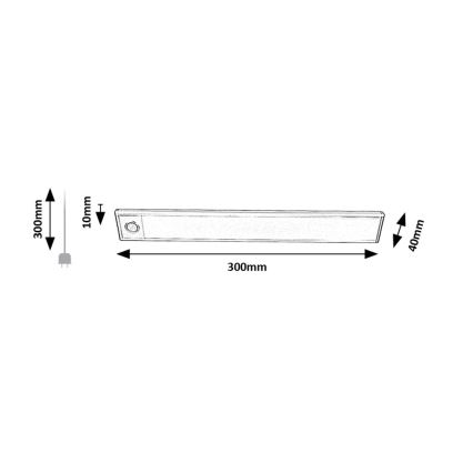 Rabalux - LED Podelementna punjiva svjetiljka sa senzorom LED/2W/3,7V 1100mAh 4000K