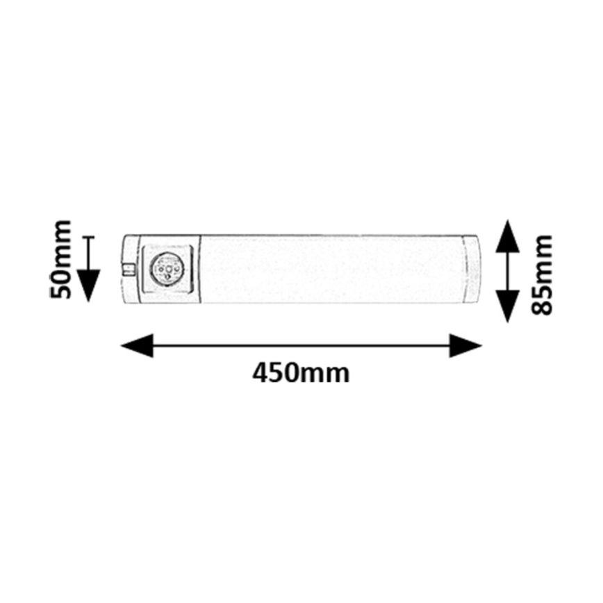 Rabalux - LED Podelementna svjetiljka s utičnicom LED/5W/230V 4000K 45 cm srebrna