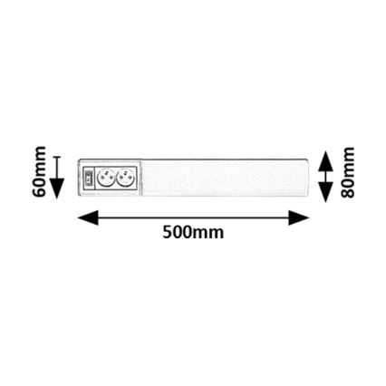 Rabalux - LED Podelementna svjetiljka s utičnicama LED/10W/230V 4000K 50 cm bijela