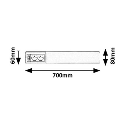 Rabalux - LED Podelementna svjetiljka s utičnicama LED/15W/230V 4000K 70 cm bijela
