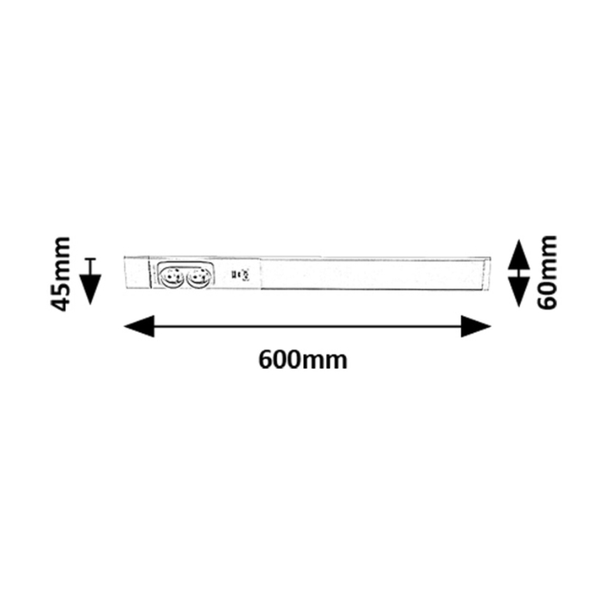 Rabalux - LED Podelementna svjetiljka s utičnicama LED/18W/230V 4000K 60 cm bijela