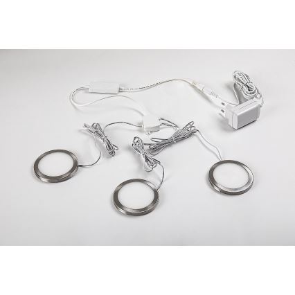 Rabalux - SET 3x LED Prigušiva rasvjeta za ormare 3xLED/1W/230V 4000K