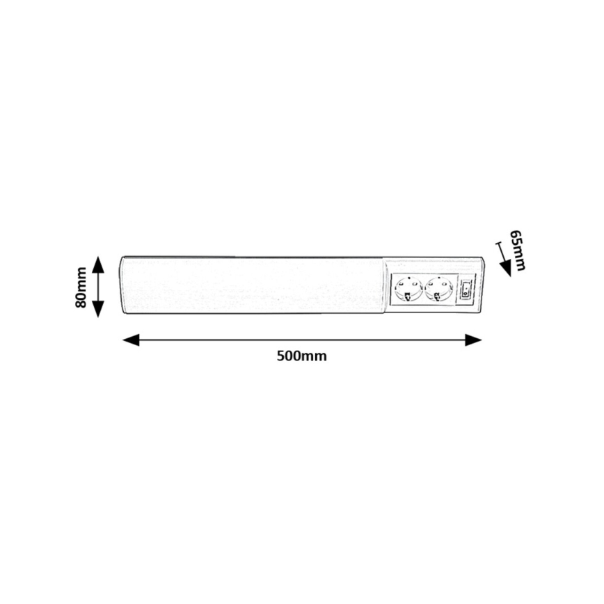 Rabalux - LED Podelementna svjetiljka s 2 utičnice LED/10W/230V 4000K 50 cm bijela