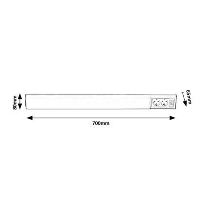 Rabalux - LED Podelementna svjetiljka s 2 utičnice LED/15W/230V 4000K 70 cm bijela