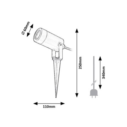 Rabalux - Vanjsko svjetlo 1xGU10/4W/230V IP65