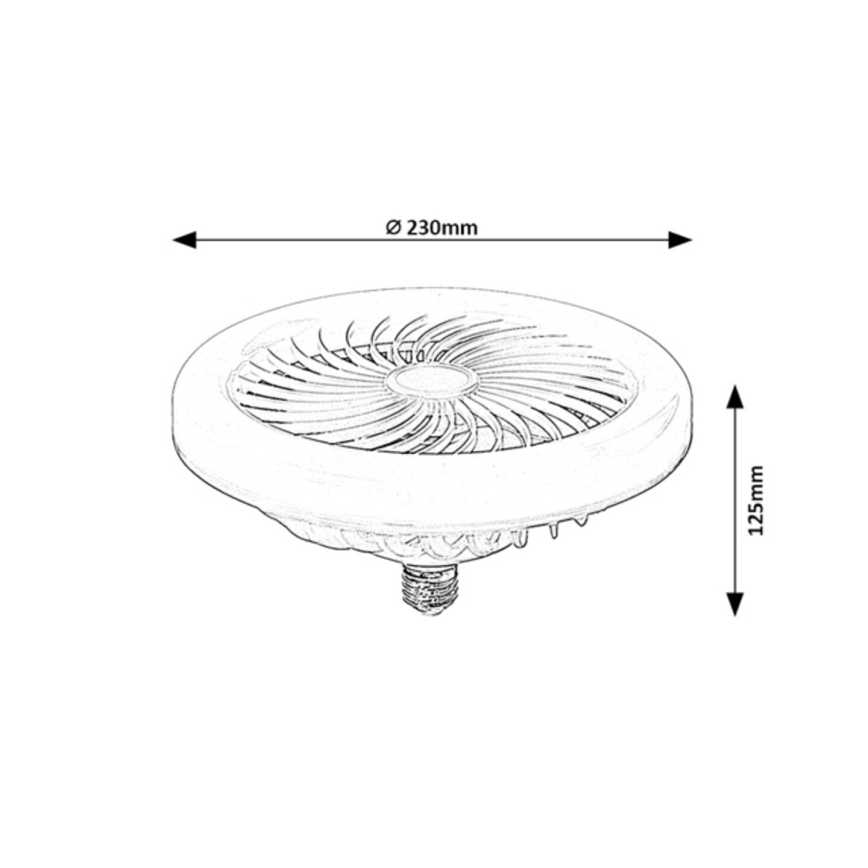 Rabalux - LED žarulja s mogućnošću prigušivanja i ventilatorom SMD E27/16W/230V 3000-6500K + daljinski upravljač
