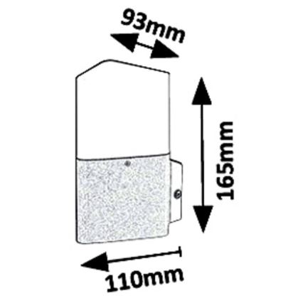 Rabalux 7988 - Vanjska zidna svjetiljka ZADAR 1xE27/15W/230V IP44