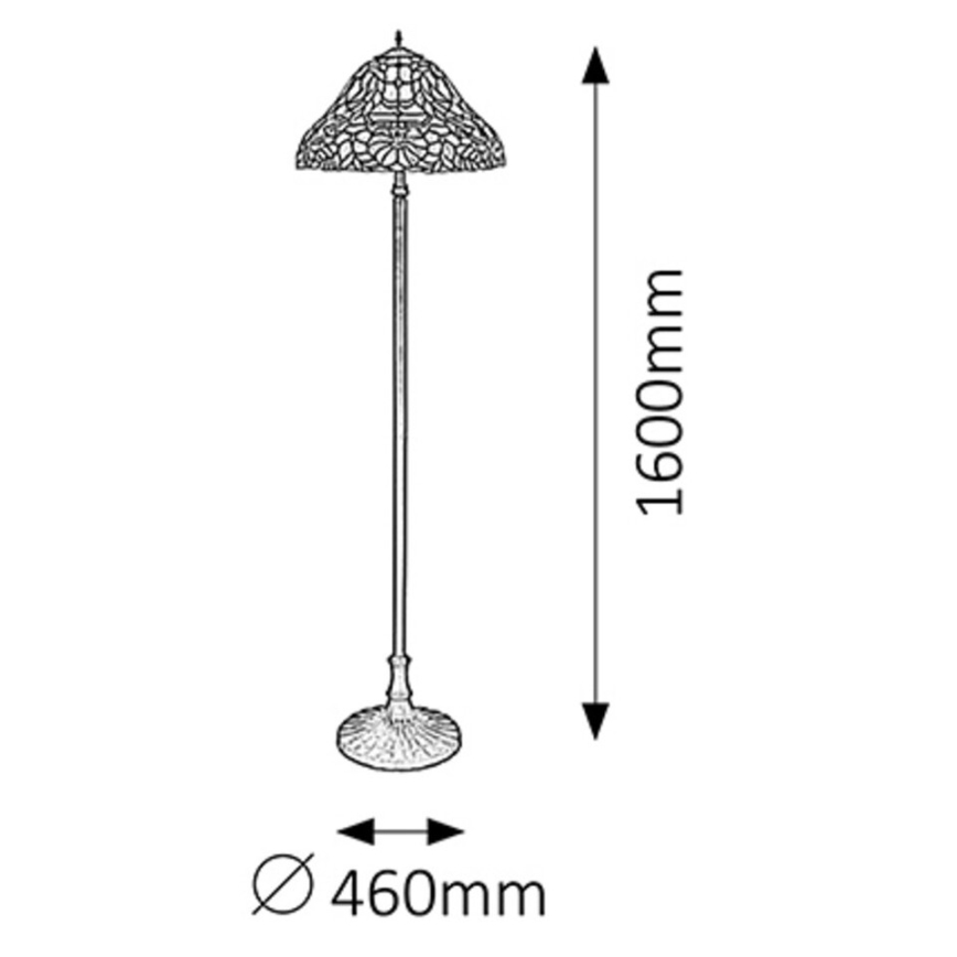 Rabalux - Tiffany vitraj podna lampa 2xE27/60W/230V