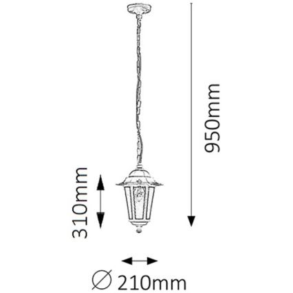 Rabalux - Vanjski luster 1xE27/60W/230V