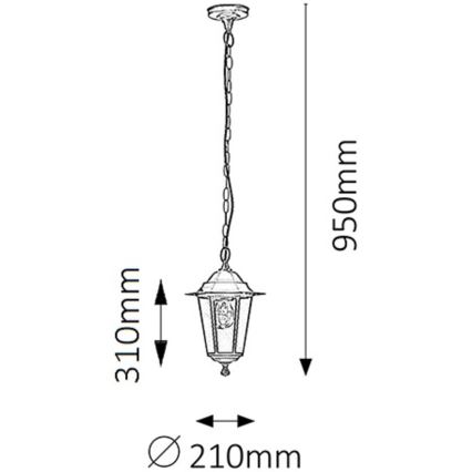 Rabalux - Vanjski luster 1xE27/60W/230V