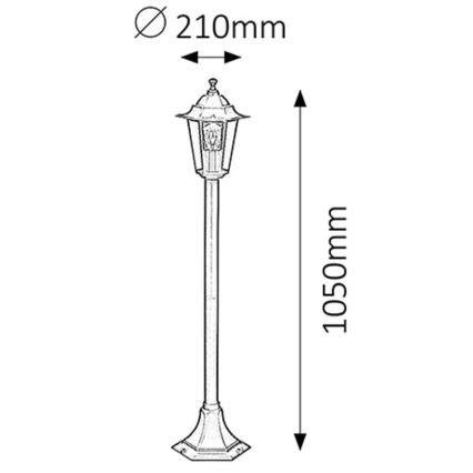 Rabalux - Vanjska lampa 1xE27/60W/230V 105 cm