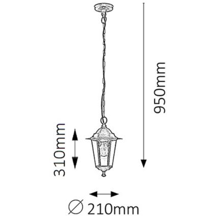 Rabalux - Vanjski luster 1xE27/60W/230V