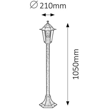 Rabalux - Vanjska lampa 1xE27/60W/230V 105 cm