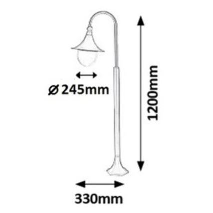 Rabalux - Vanjska lampa KONSTANZ 1xE27/100W/230V IP44
