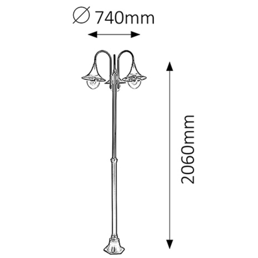 Rabalux - Vanjska svjetiljka 3xE27/100W/230V IP44 206 cm