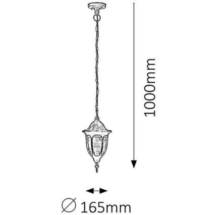 Rabalux - Vanjski luster 1xE27/60W/230V