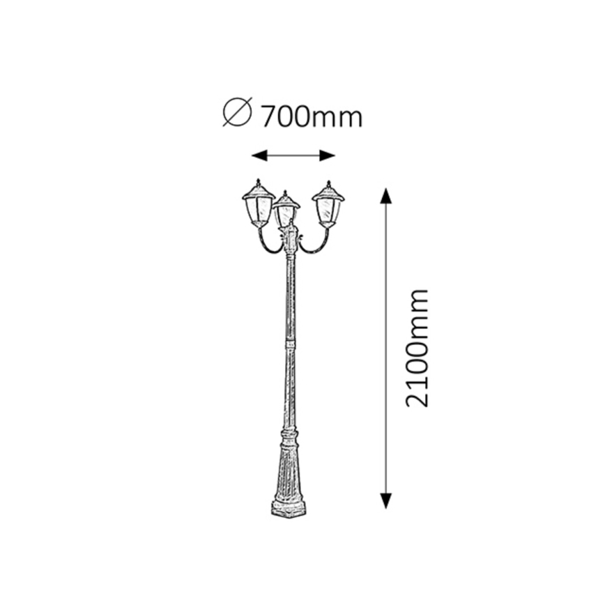 Rabalux - Vanjska lampa 3xE27/60W/230V 210 cm