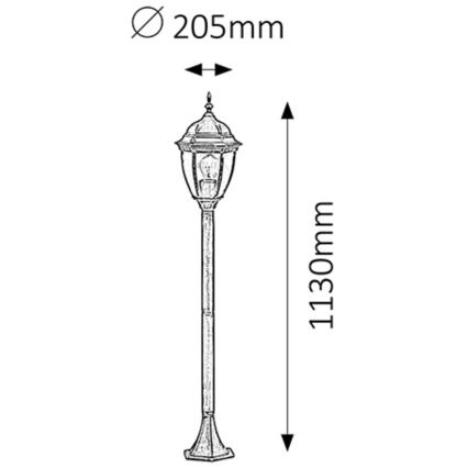 Rabalux - Vanjska lampa 1xE27/100W/230V IP44 113 cm