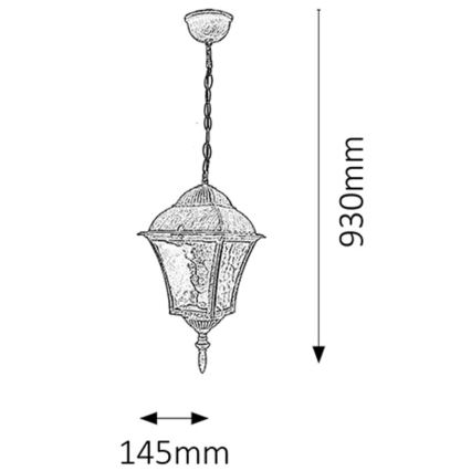 Rabalux - Vanjski luster 1xE27/60W/230V IP43