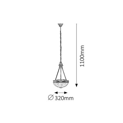 Rabalux - Luster na lancu 2xE27/60W/230V