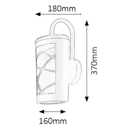 Rabalux - Vanjska zidna svjetiljka 1xE27/60W/230V IP44