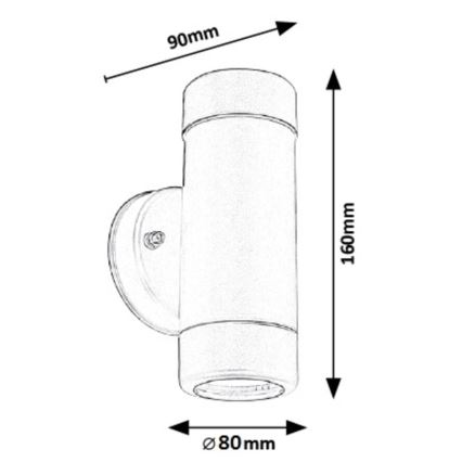 Rabalux - Vanjska Zidna svjetiljka 2xGU10/10W/230V IP44 crna