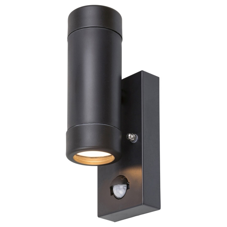 Rabalux - Vanjska zidna svjetiljka sa senzorom 2xGU10/10W/230V crna IP44