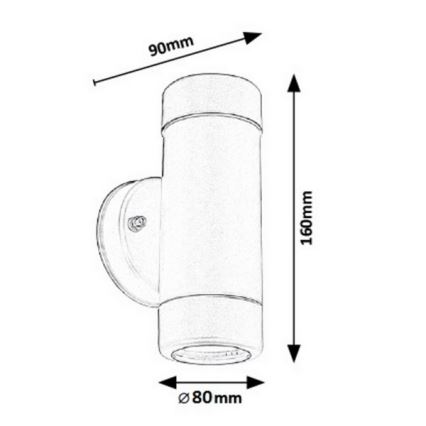Rabalux - Vanjsko zidno svjetlo 2xGU10/10W/230V IP44