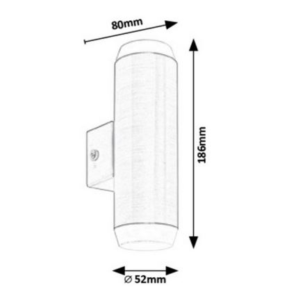 Rabalux - LED vanjsko zidno svjetlo 2xLED/4W/230V satinirani mat krom IP44
