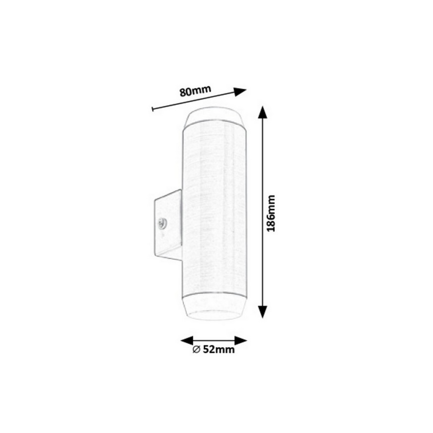Rabalux - LED vanjsko zidno svjetlo 2xLED/4W/230V satinirani mat krom IP44