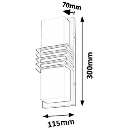 Rabalux - LED Vanjska Zidna svjetiljka LED/12W/230V IP44 800lm 4000K