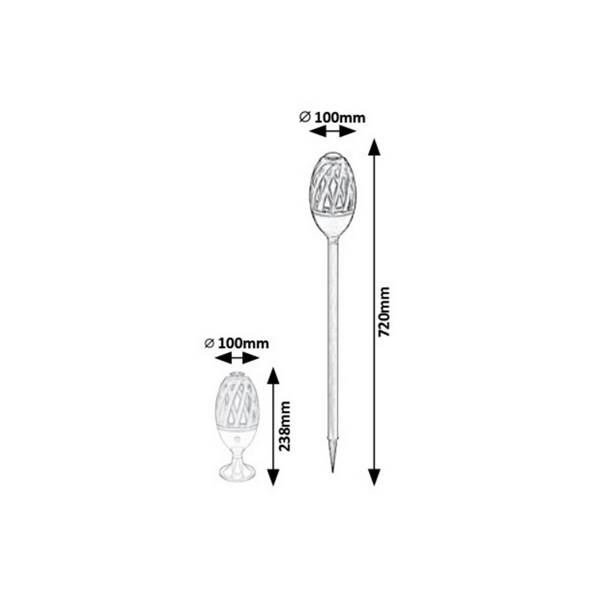 Rabalux - LED Vanjska svjetiljka LED/5W/s punjivom baterijom na USB IP65