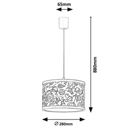 Rabalux - Dječji luster na sajli 1xE27/40W/230V plava