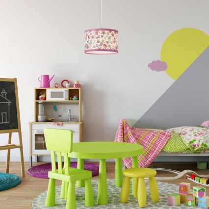 Rabalux - Dječji luster na užetu 1xE27/40W/230V ružičasta