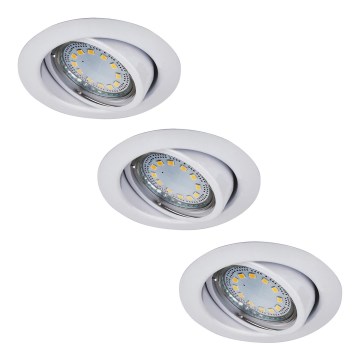 Rabalux - Komplet od 3 LED ugradnih stropnih svjetiljki 1x GU10/3W/230V IP40