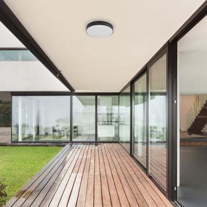 Rabalux - LED stropna svjetiljka za kupaonicu LED/24W/230V 2800K/4000K/6000K IP44 crna pr. 30 cm