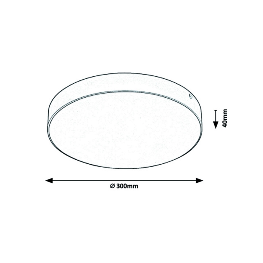 Rabalux - LED stropna svjetiljka za kupaonicu LED/24W/230V 2800K/4000K/6000K IP44 crna pr. 30 cm