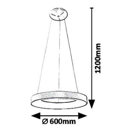 Rabalux - LED luster na užetu CARMELLA LED/50W/230V promjer 60 cm