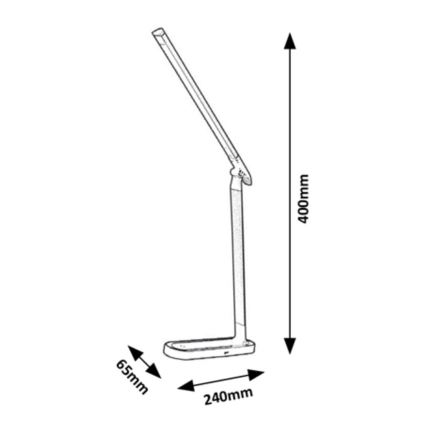 Rabalux - LED Prigušiva stolna lampa s upravljanjem na dodir LED/7W/230V crna